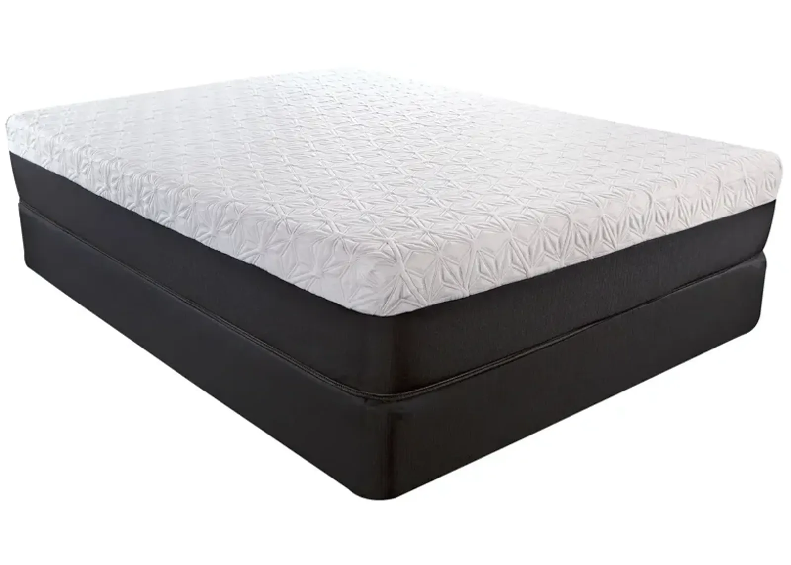 11.5" Twin Long Lux Copper Infused Gel Memory Foam And High Density Foam Mattress - White / Black