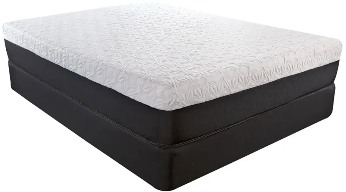 11.5" Twin Long Lux Copper Infused Gel Memory Foam And High Density Foam Mattress - White / Black