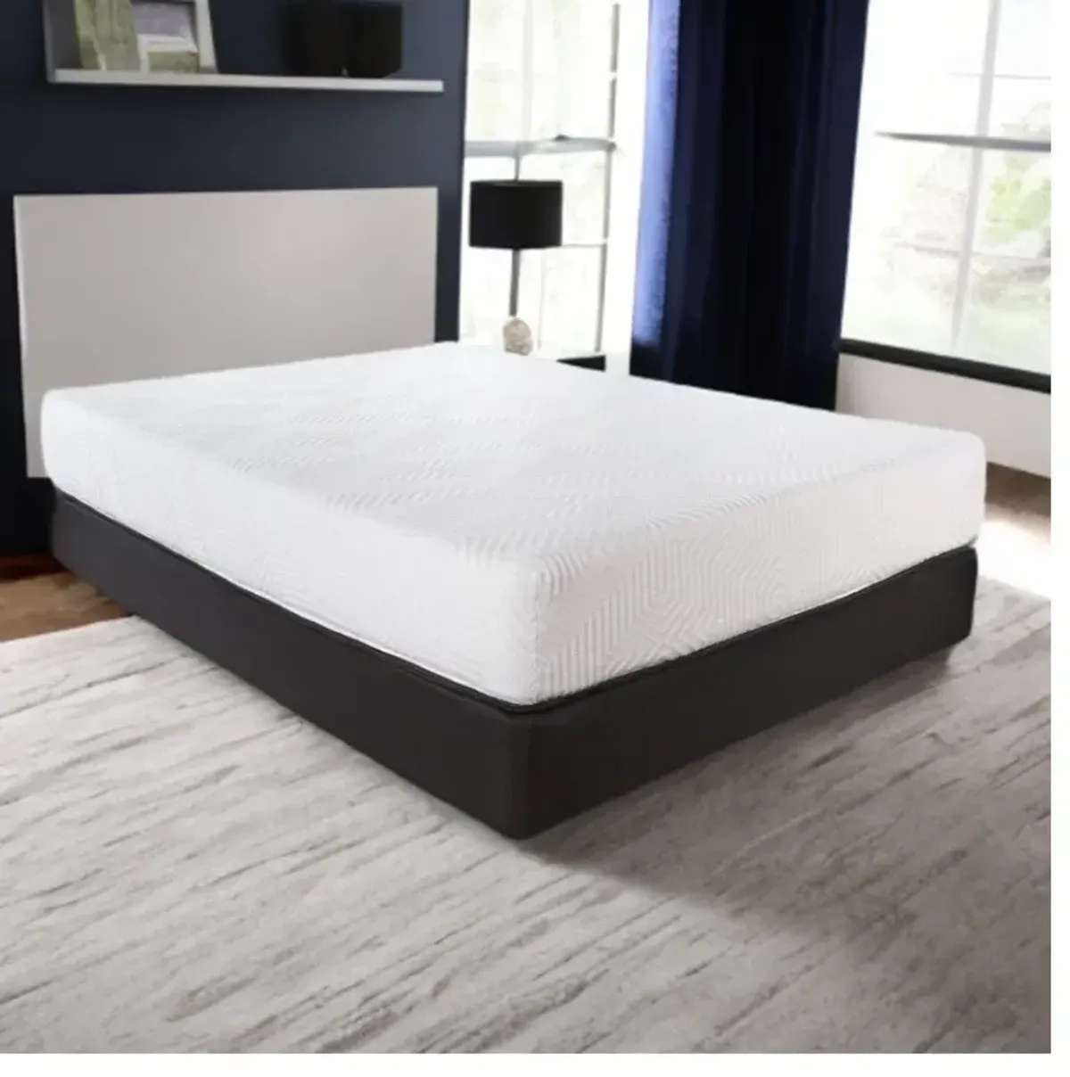 10.5" Twin Hybrid Lux Memory Foam And Wrapped Coil Mattress - White / Black