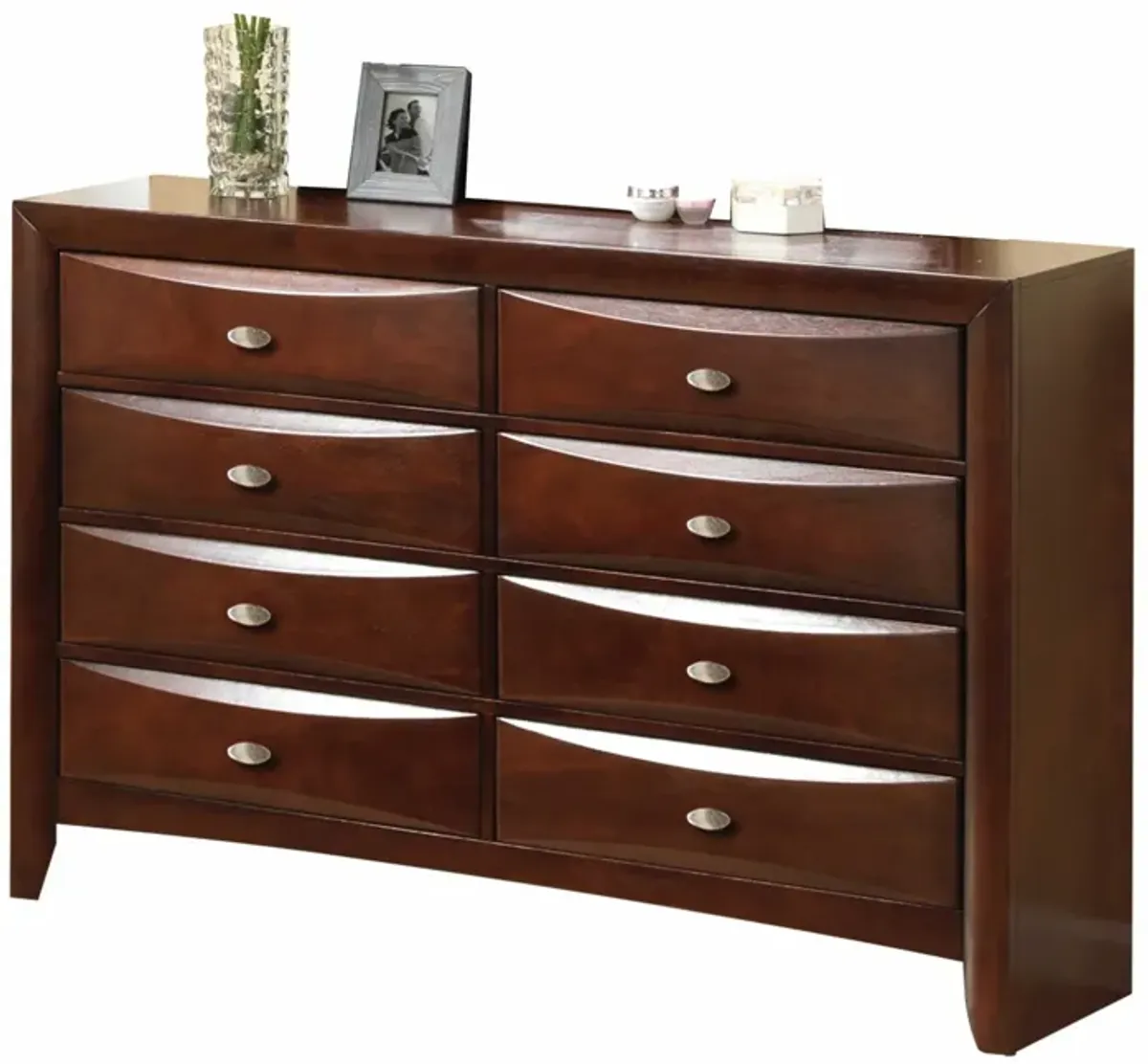 Wood Finish Dresser With 8 Drawers - Espresso