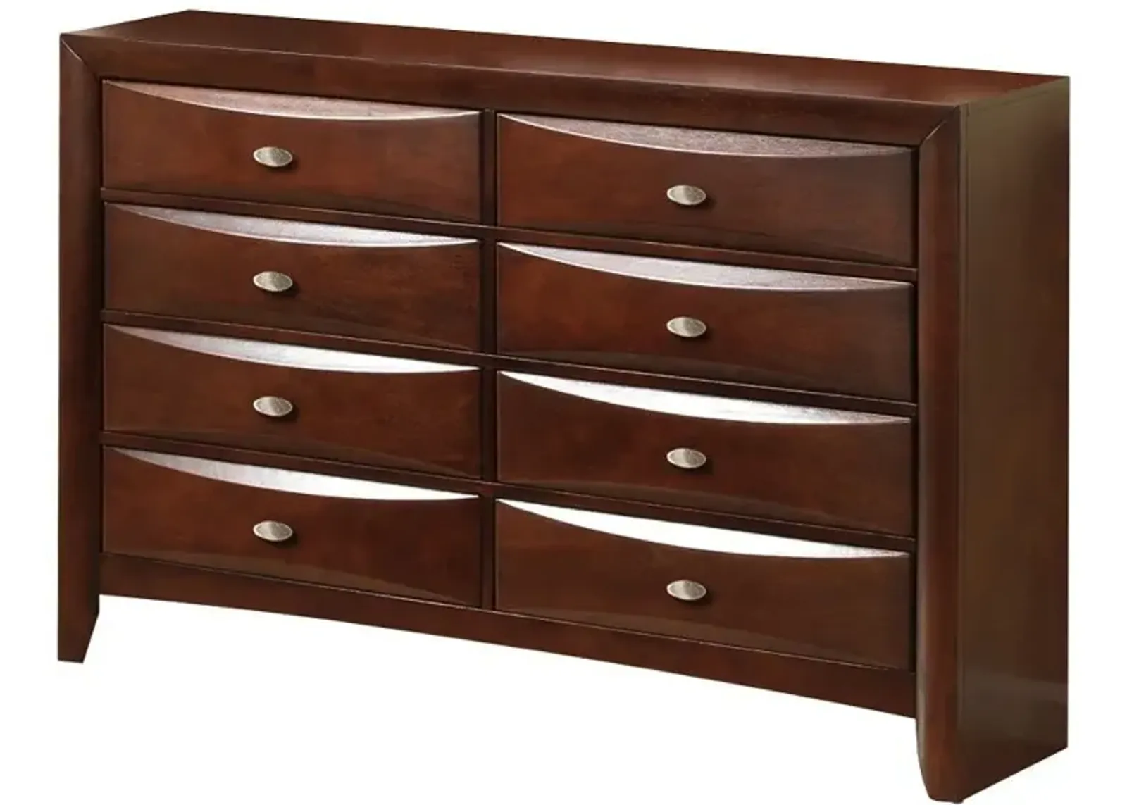 Wood Finish Dresser With 8 Drawers - Espresso