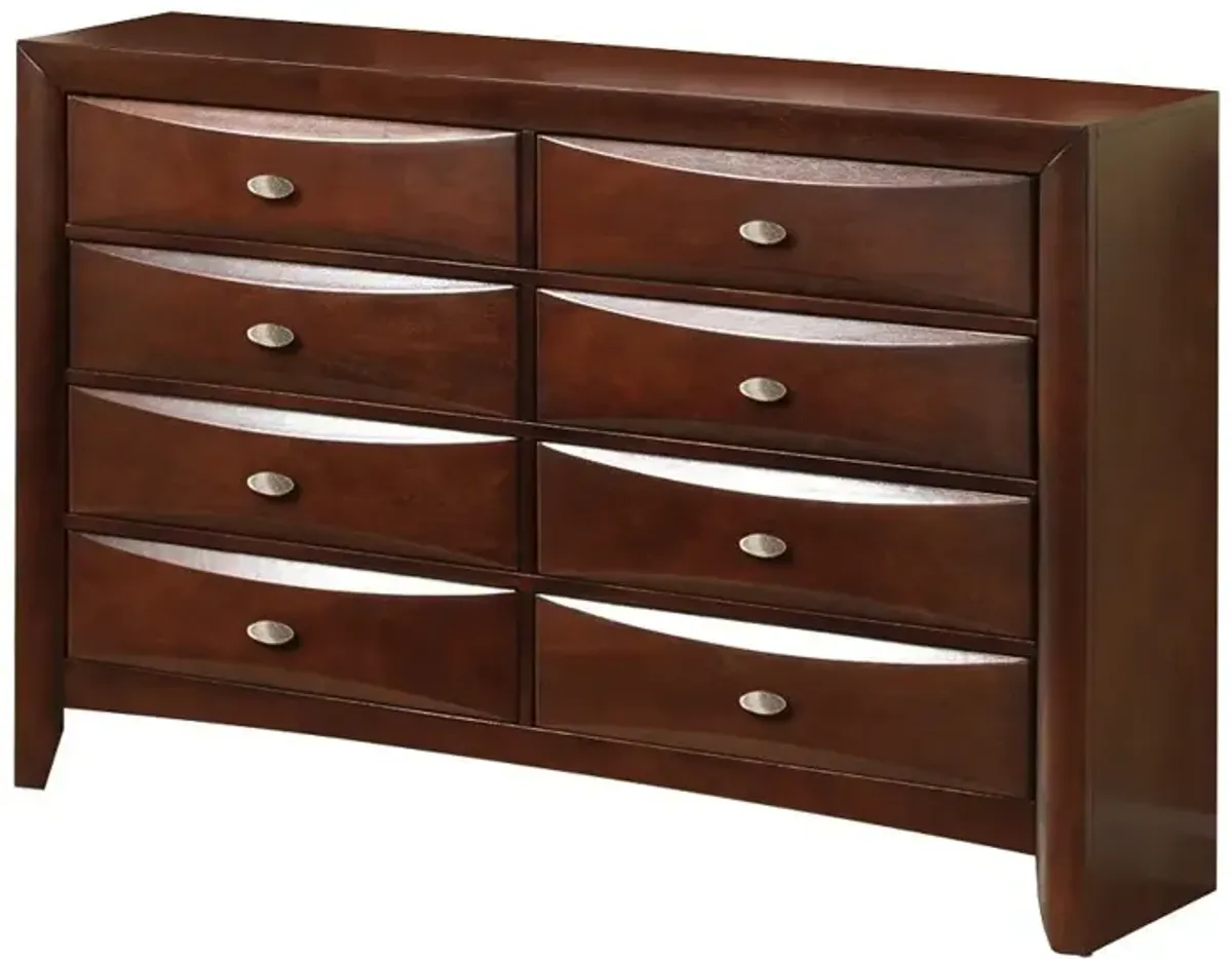 Wood Finish Dresser With 8 Drawers - Espresso