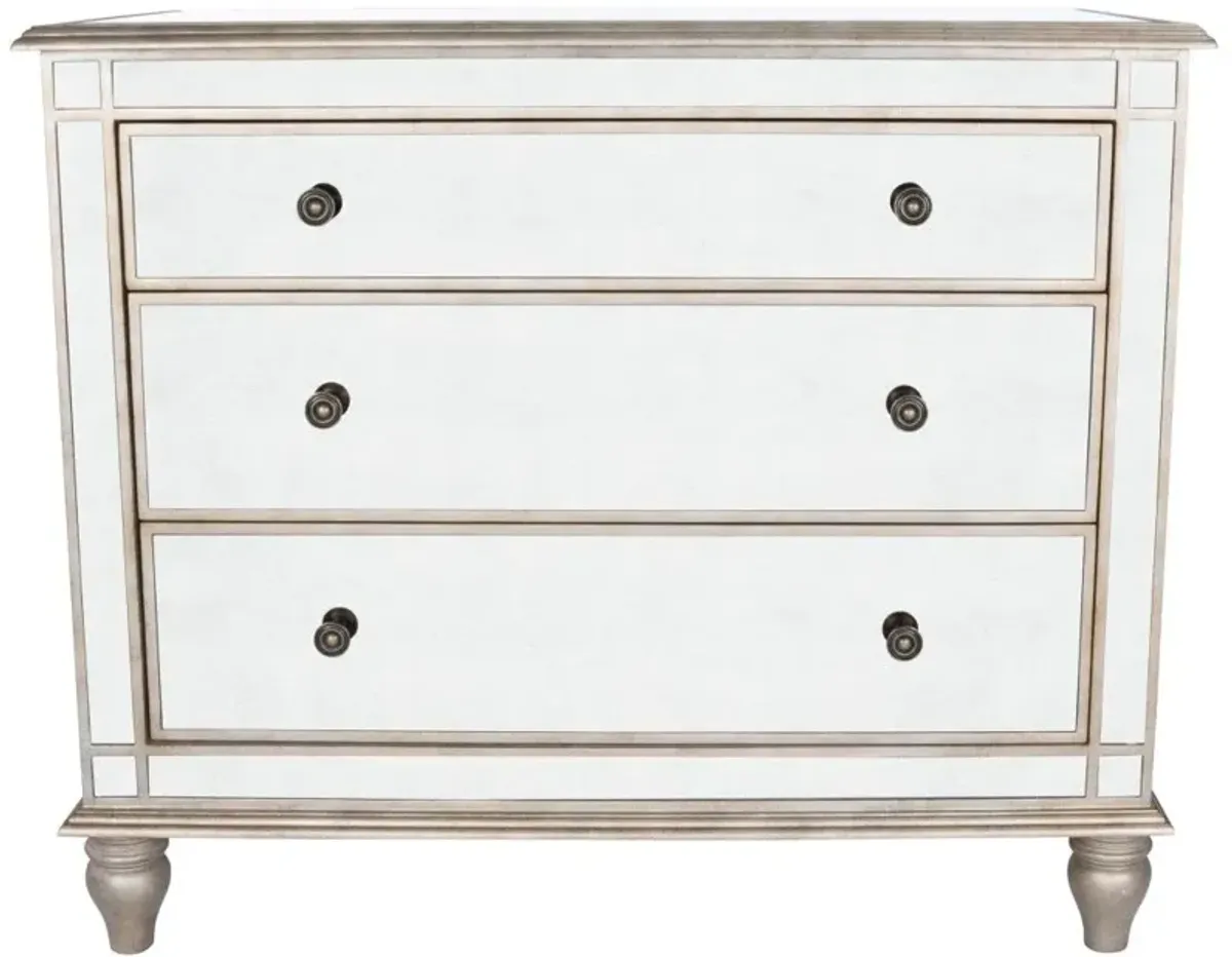 Rectangle Three Drawer Console Storage Chest - Mirrored