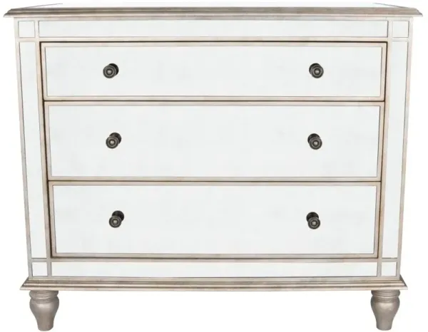 Rectangle Three Drawer Console Storage Chest - Mirrored