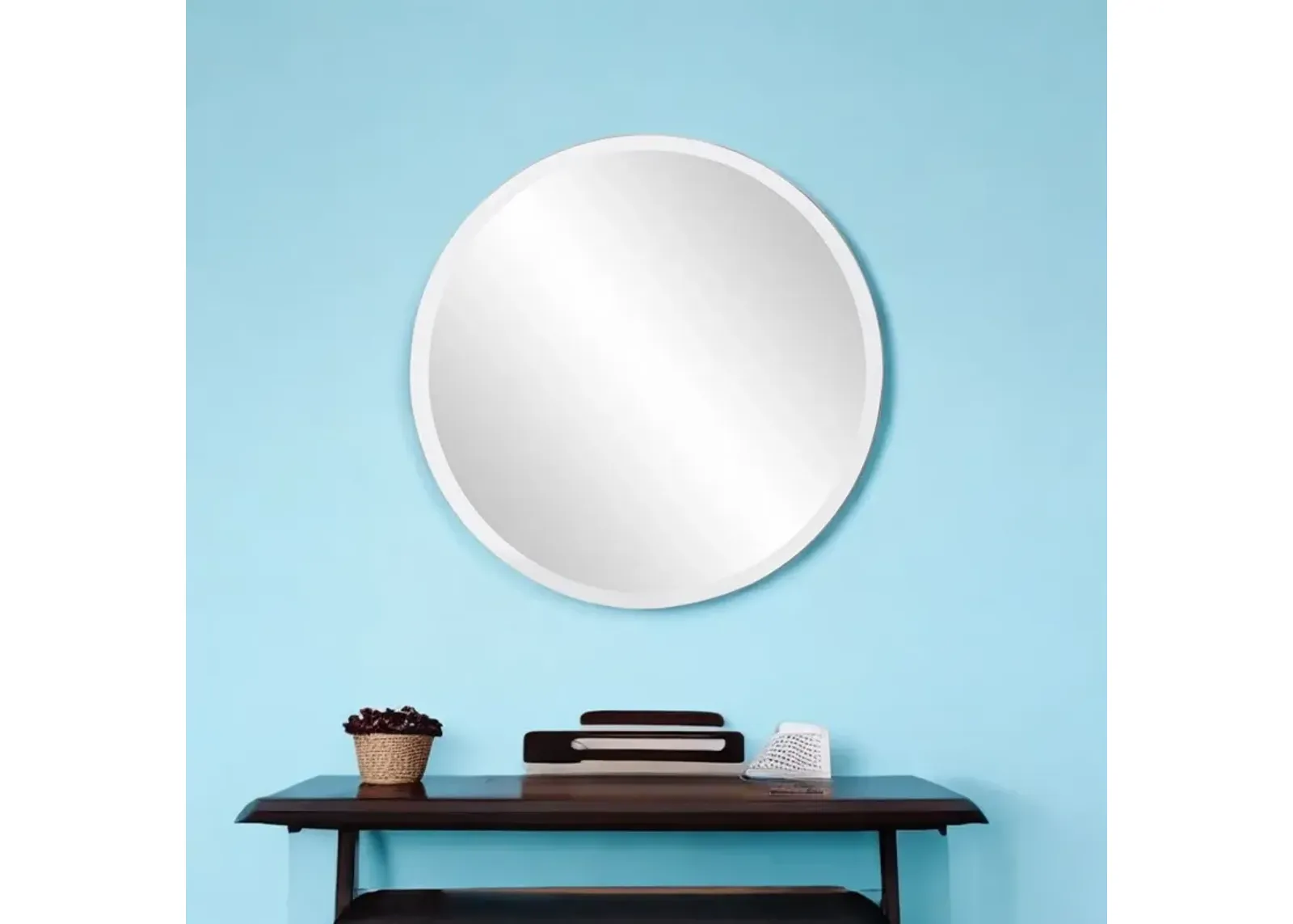 12" Round Beveled Edge Accent Mirror - Clear