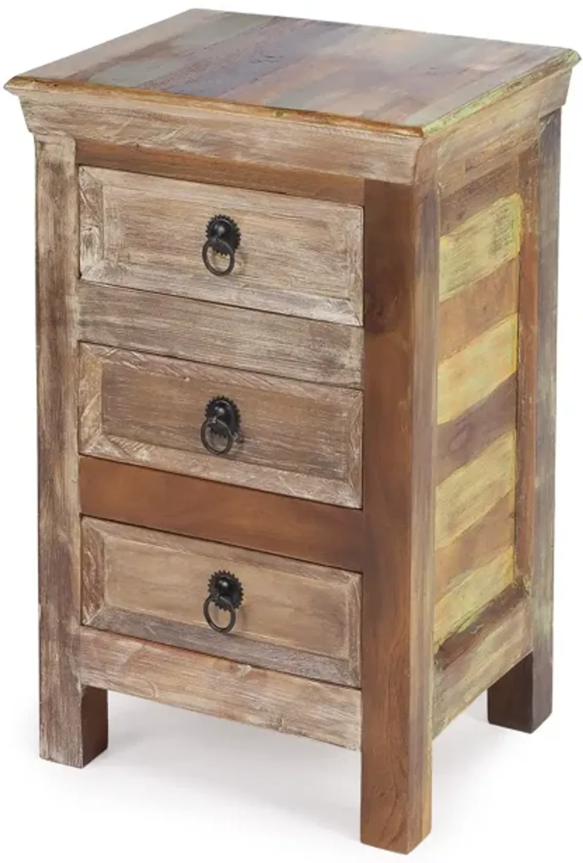 Modern Rustic Three Drawer Accent Chest - Light Brown