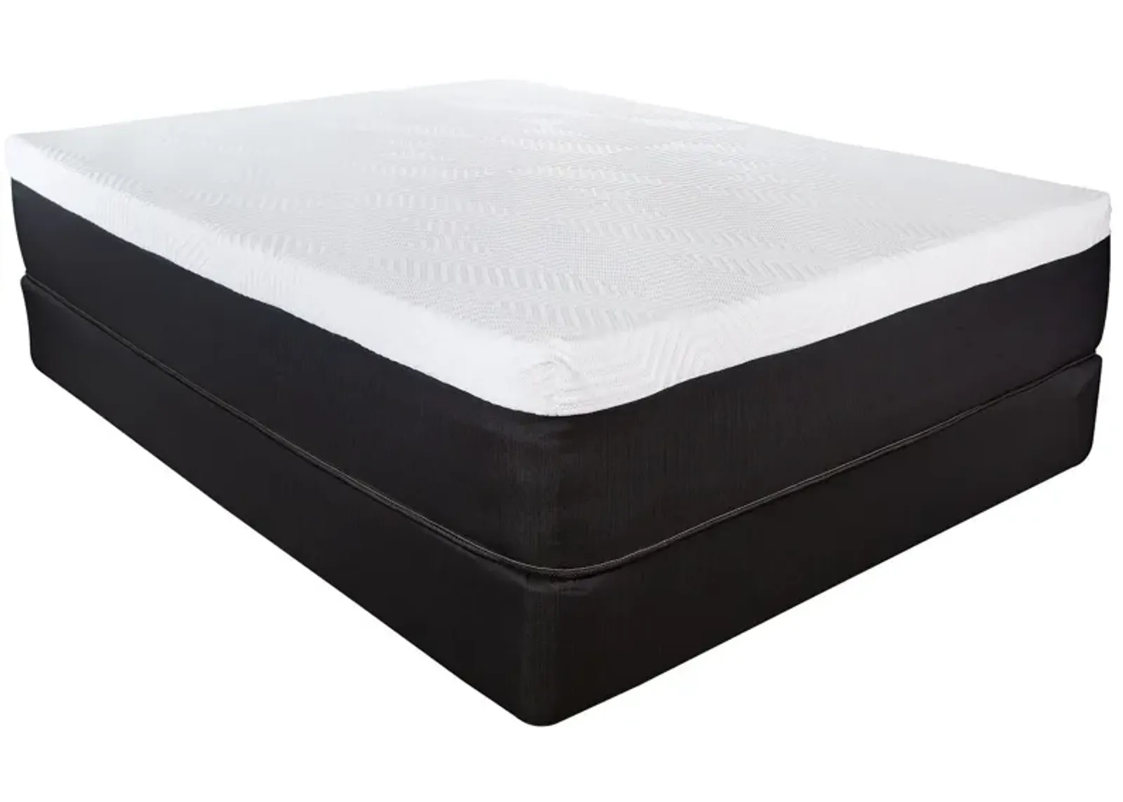 13" Twin Long Lux Memory Foam And Wrapped Coil Mattress - White / Black