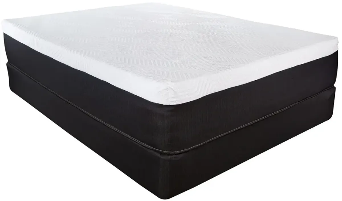 13" Twin Long Lux Memory Foam And Wrapped Coil Mattress - White / Black