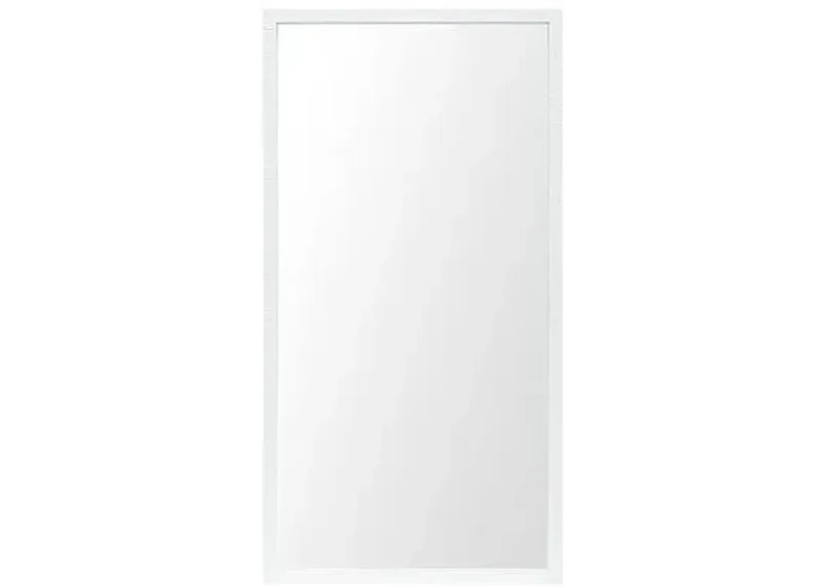 Crisp White Frame Rectangle Accent Mirror - White