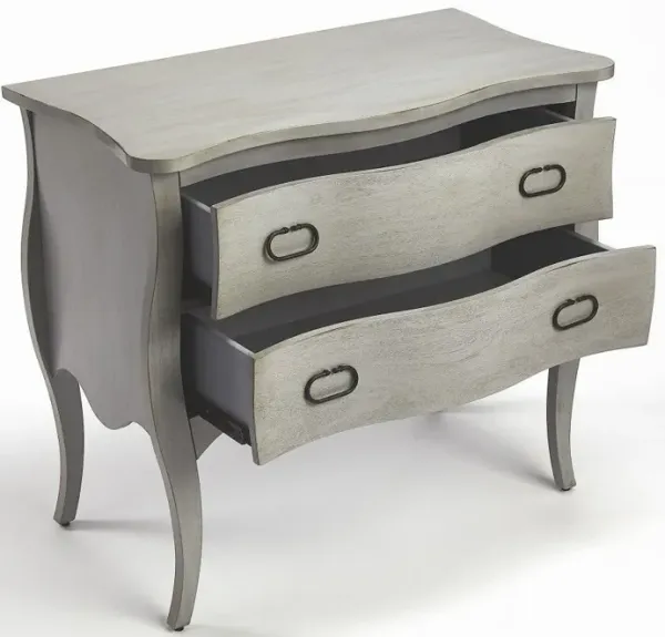 Solid Wood Two Drawer Chest - Gray