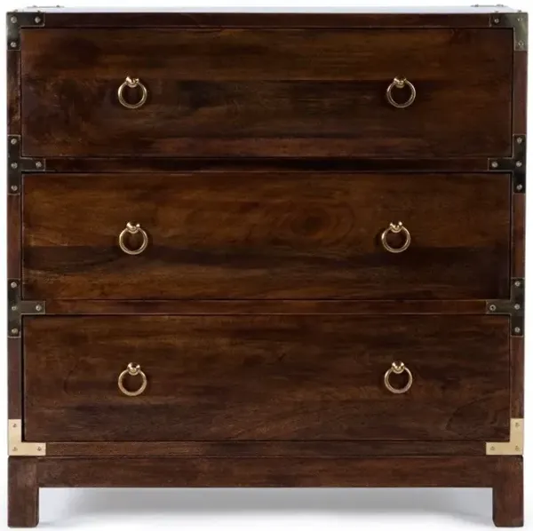 Solid Wood Three Drawer Dresser - Brown