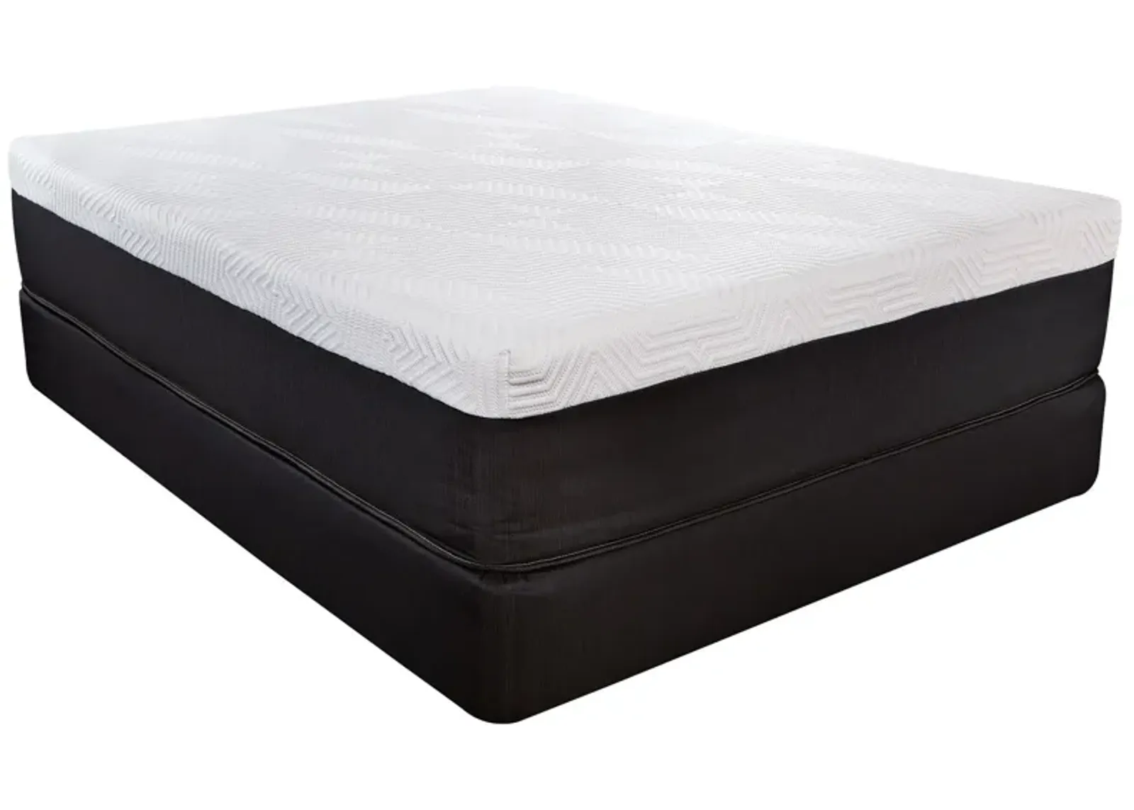 14" Twin Long Lux Memory Foam And Wrapped Coil Mattress - White / Black