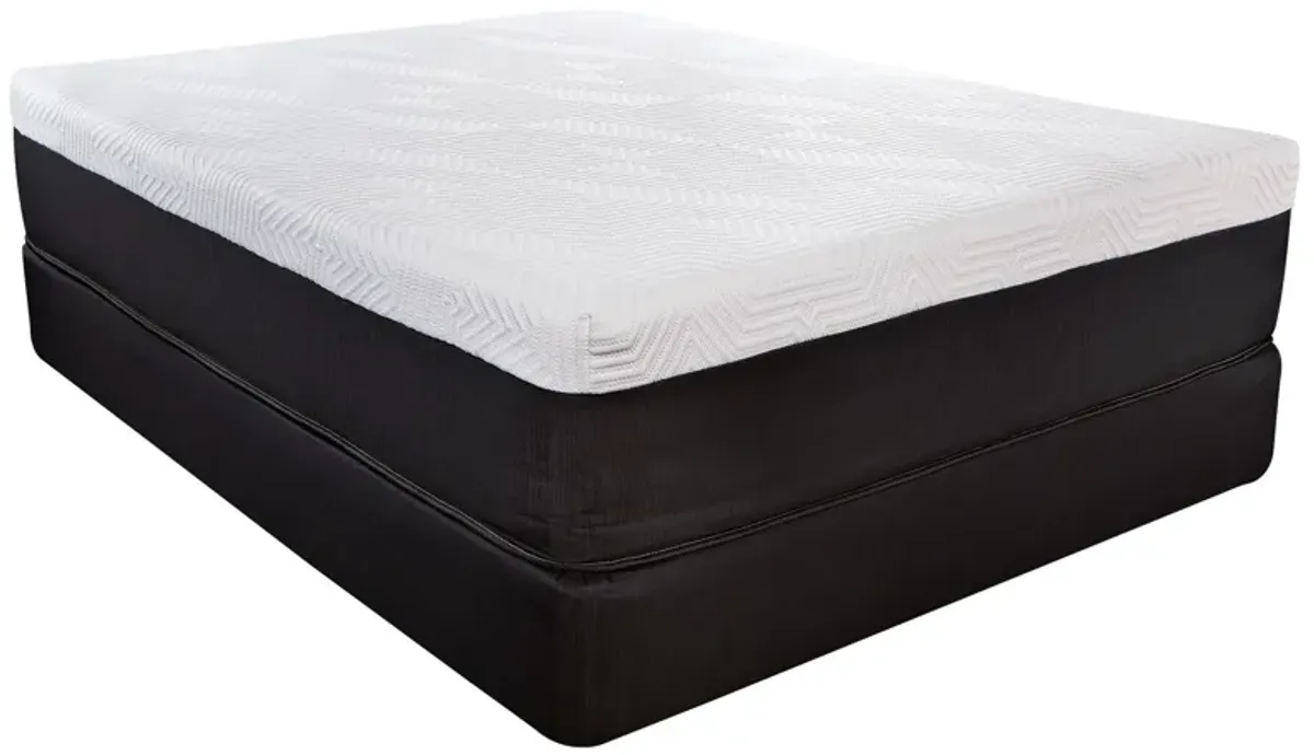 14" Twin Long Lux Memory Foam And Wrapped Coil Mattress - White / Black