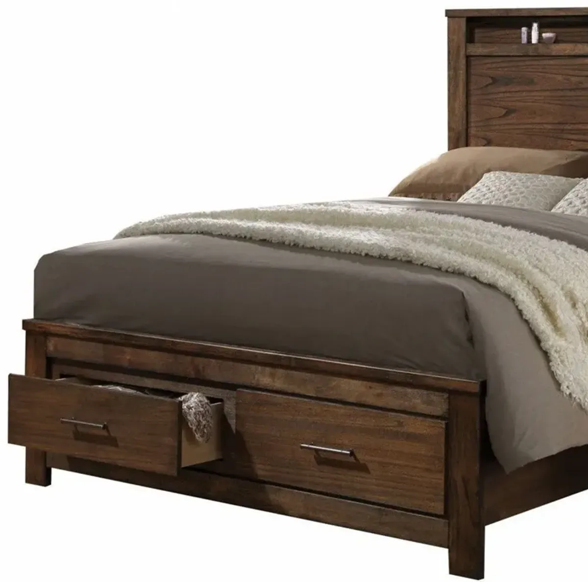 Upholstered Bed - Brown / Black