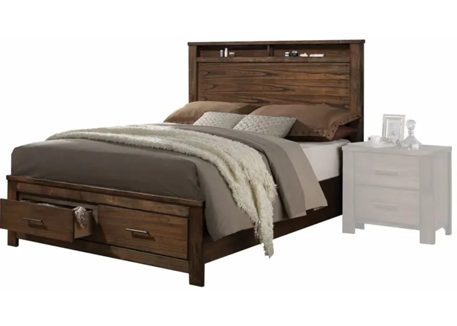 Upholstered Bed - Brown / Black