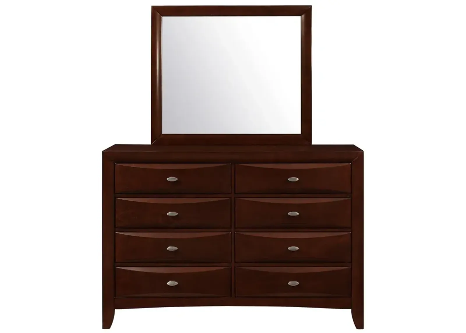 Solid Wood Eight Drawer Double Dresser - Cherry