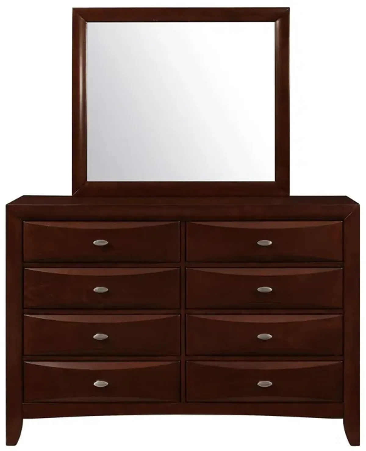 Solid Wood Eight Drawer Double Dresser - Cherry