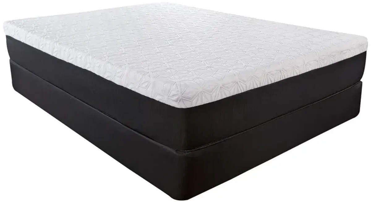 10.5" Twin Long Lux Gel Infused Memory Foam And High Density Foam Mattress - White / Black