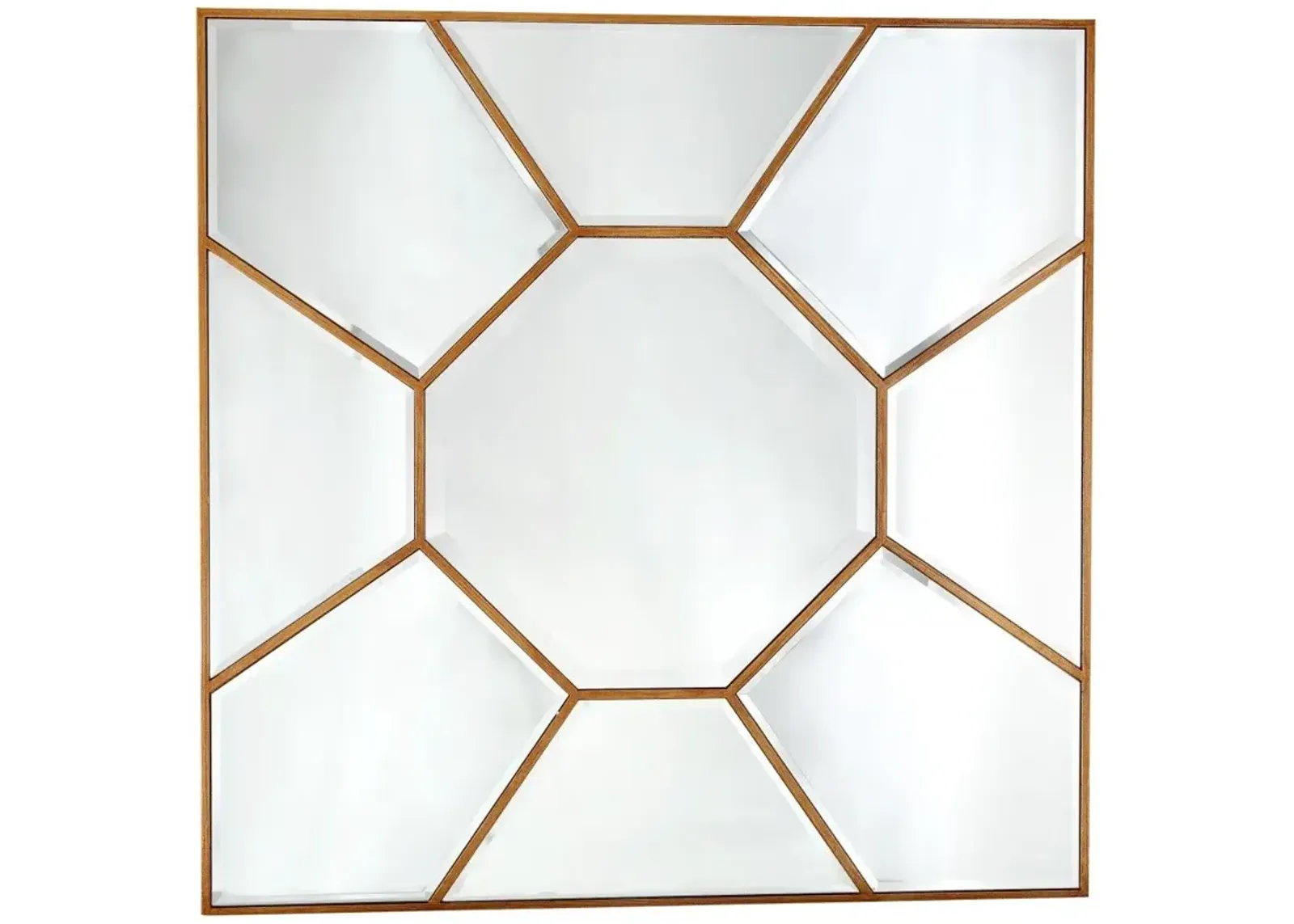 35" Square Metal Framed Accent Mirror - Gold