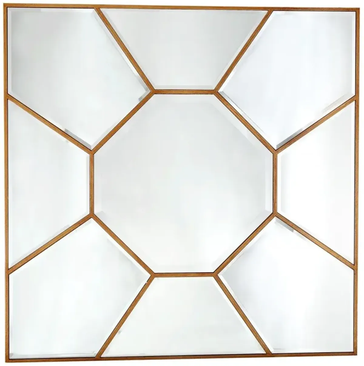 35" Square Metal Framed Accent Mirror - Gold