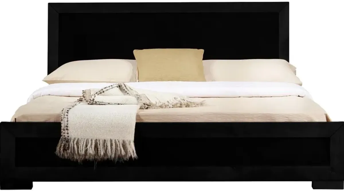 Queen Platform Bed - Black Wood