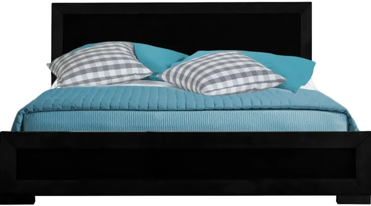 Wood Full Platform Bed - Black
