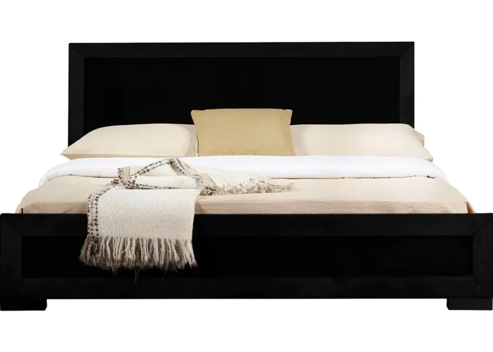 Full Platform Bed - Black Wood