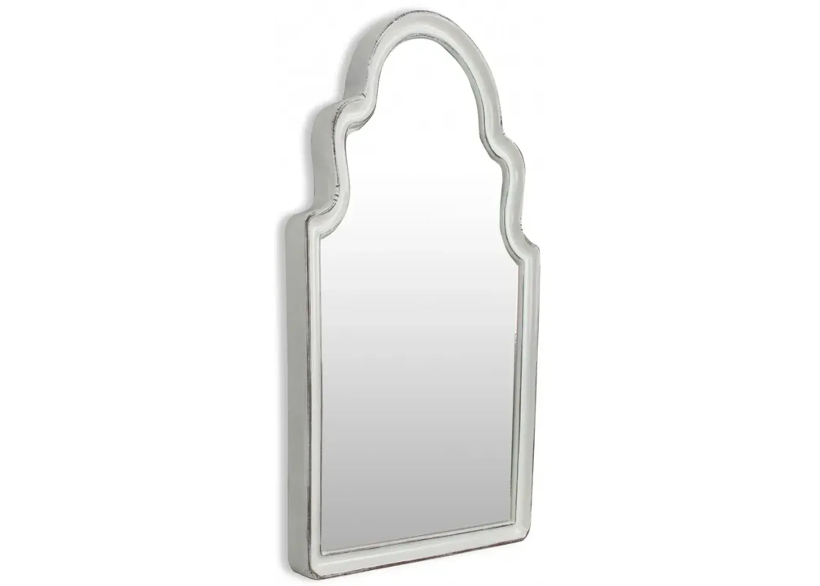 Vintage Curved Wall Mirror - White