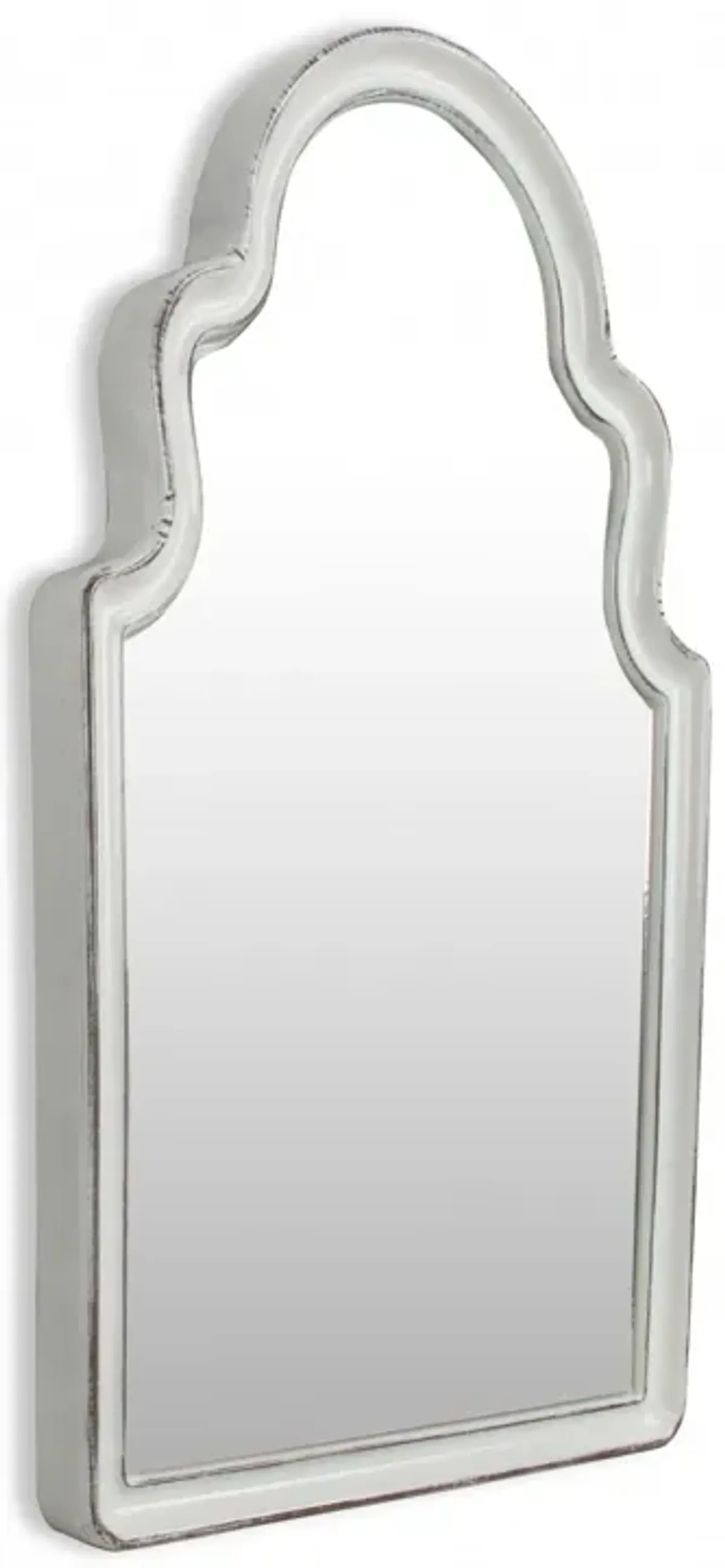 Vintage Curved Wall Mirror - White