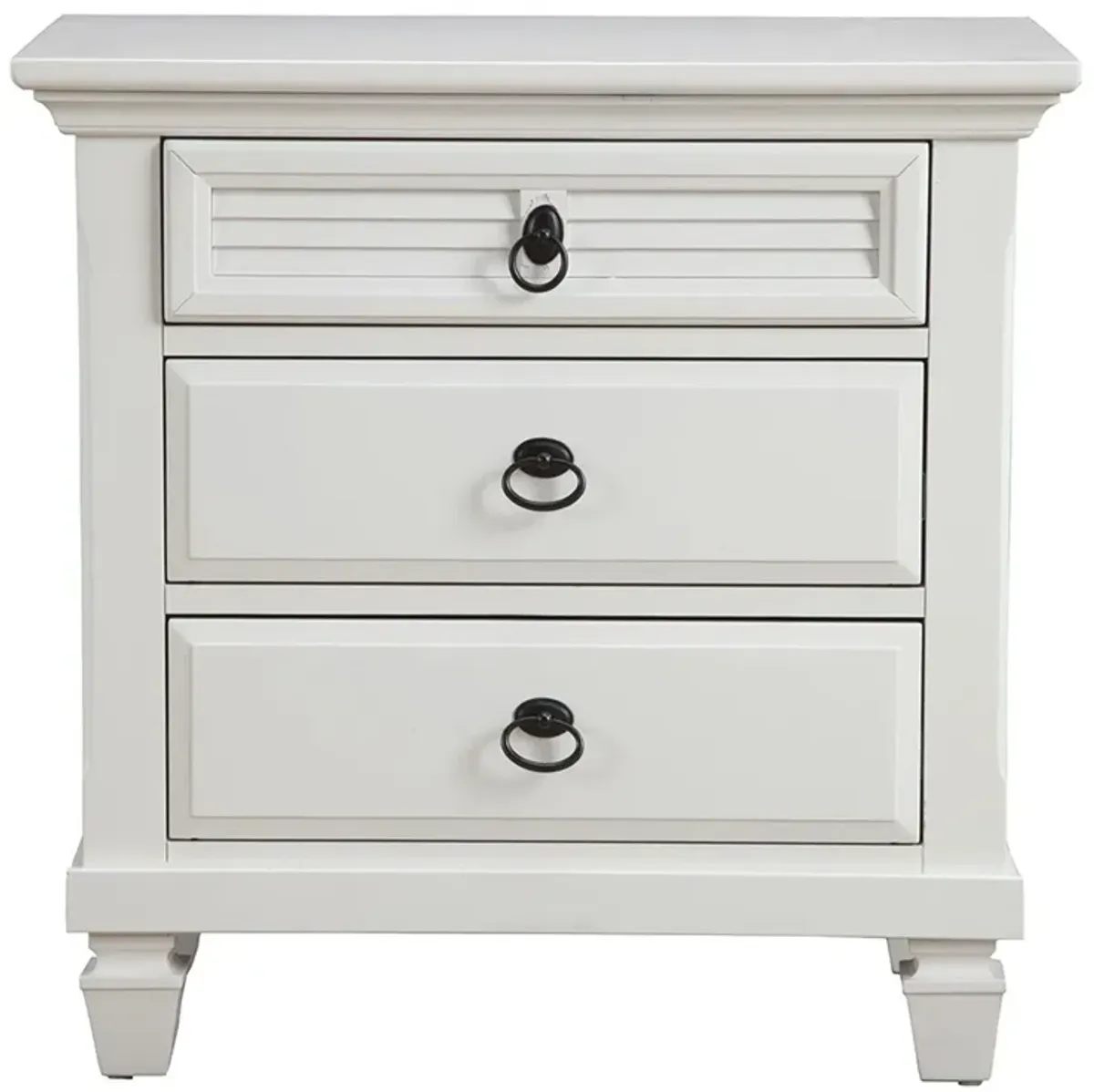 Plantation 3 Drawer Nightstand - White