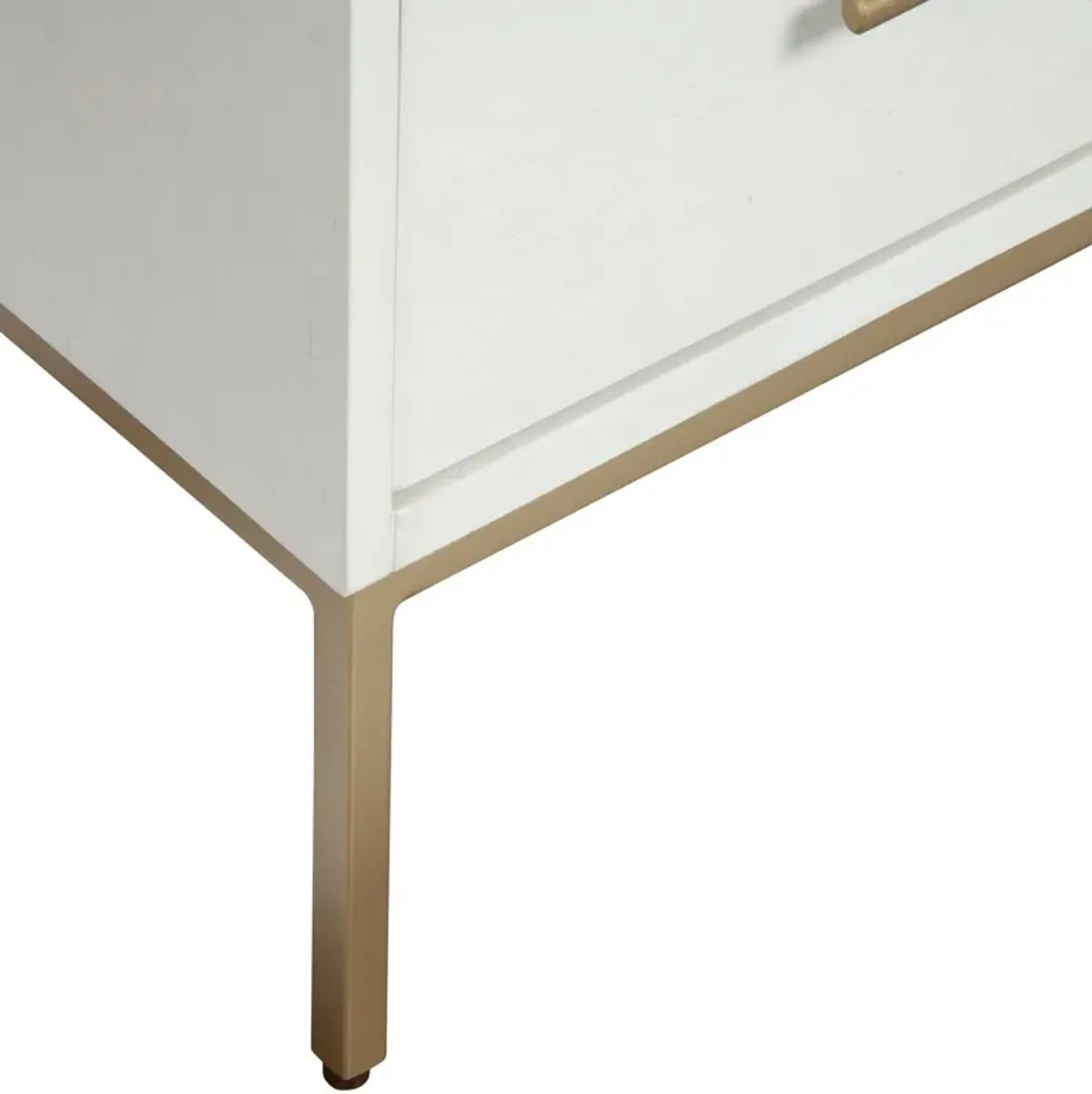 Lines 2 Drawer Nightstand - White / Gold