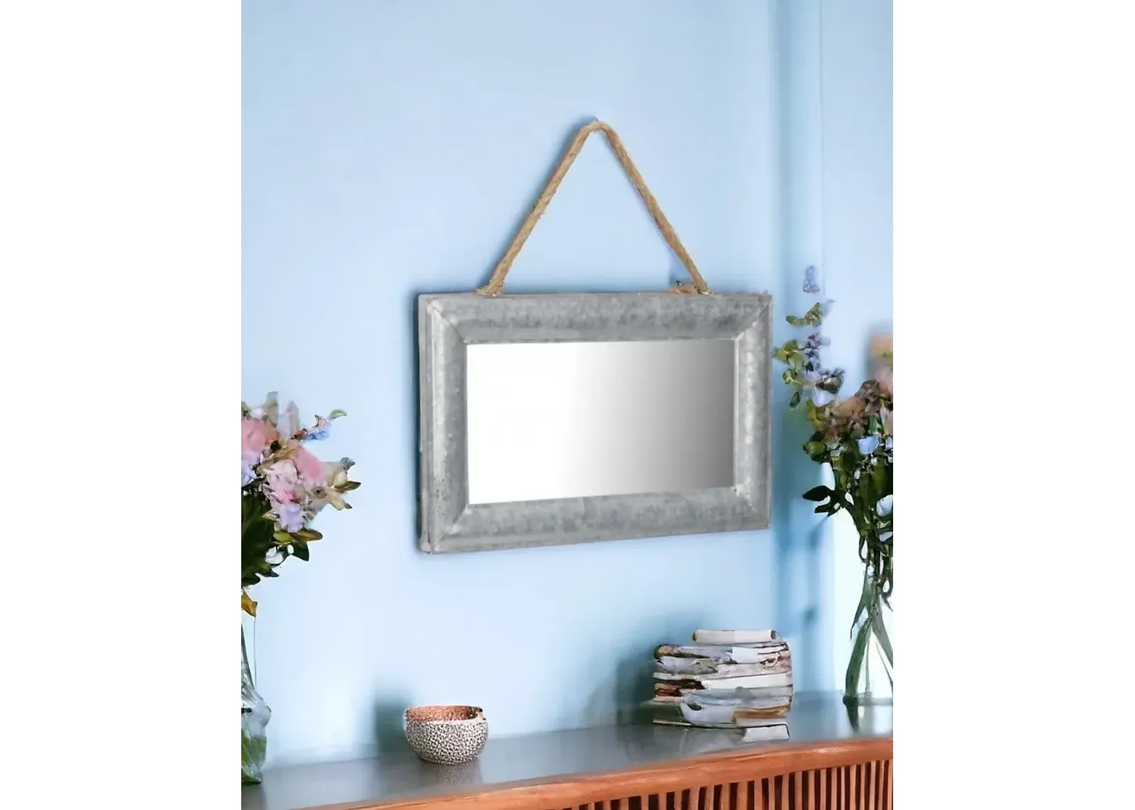 Metal Framed Accent Mirror - Silver