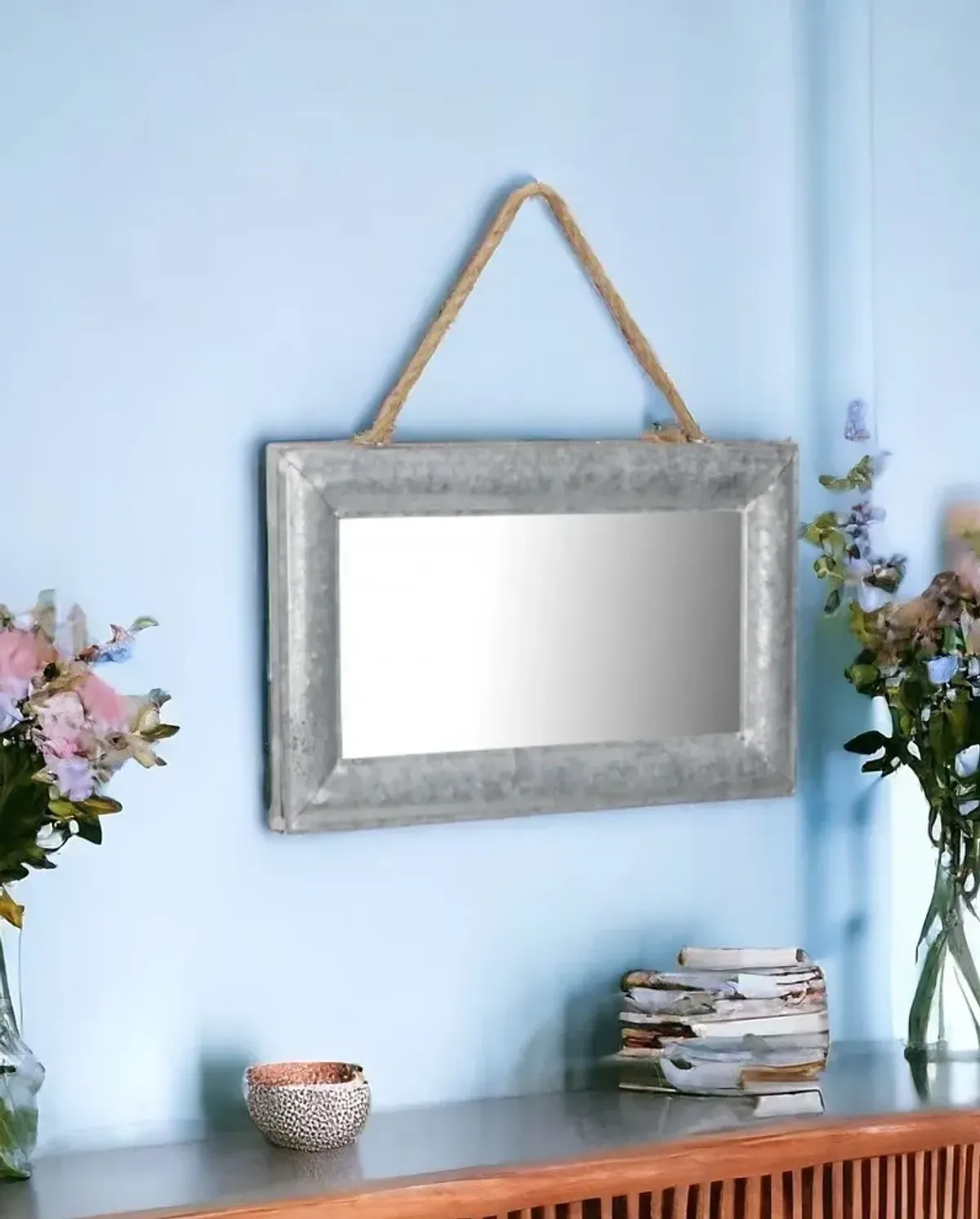 Metal Framed Accent Mirror - Silver