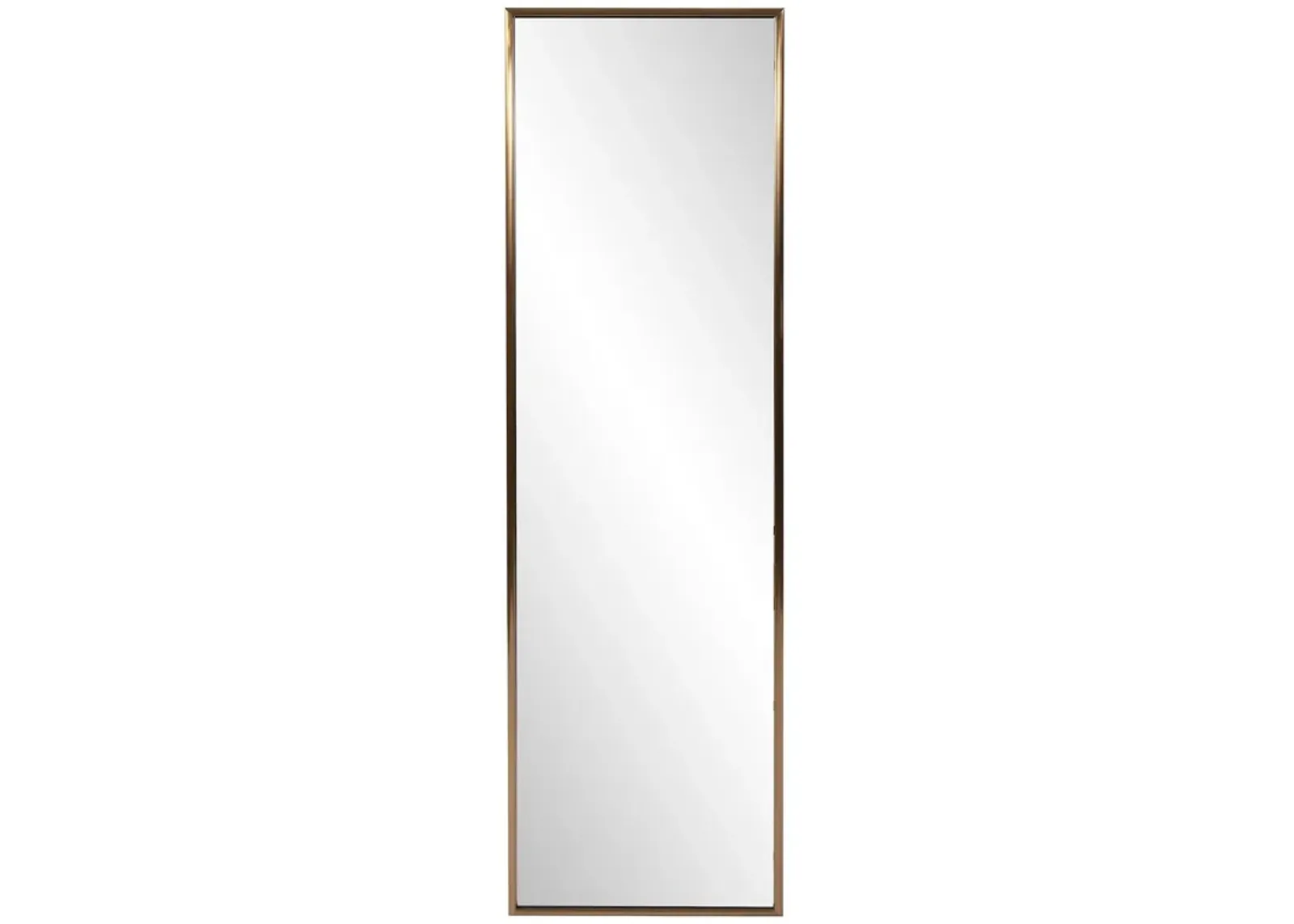 Antiqued Rectangular Full Length Wall Mirror - Brushed Brass