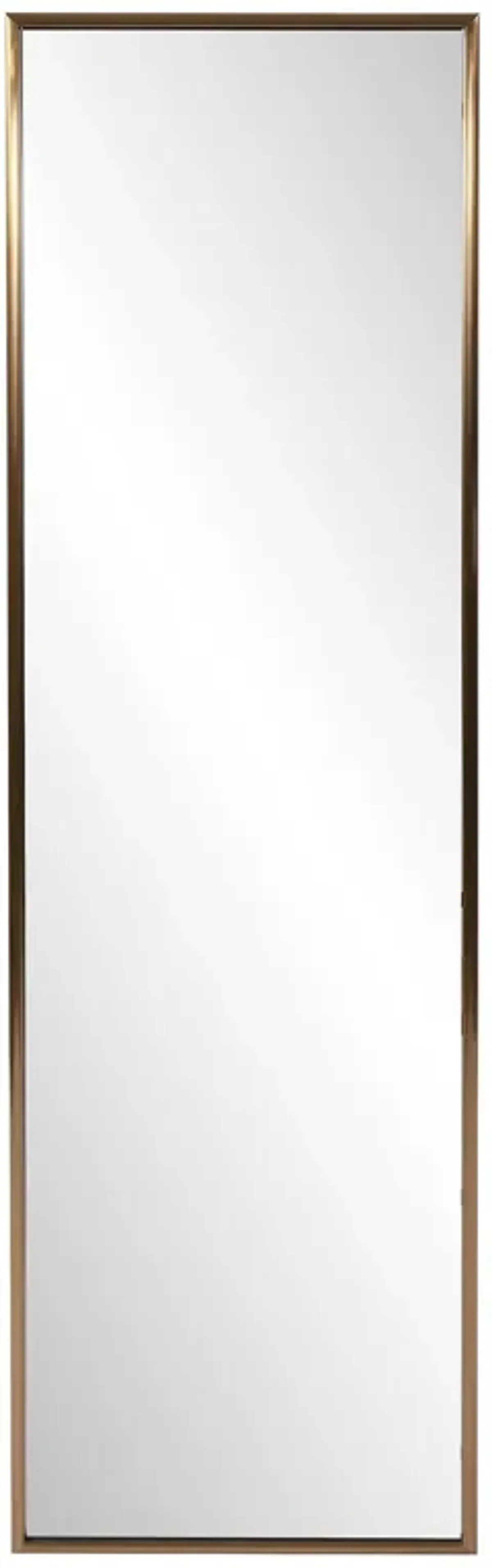 Antiqued Rectangular Full Length Wall Mirror - Brushed Brass