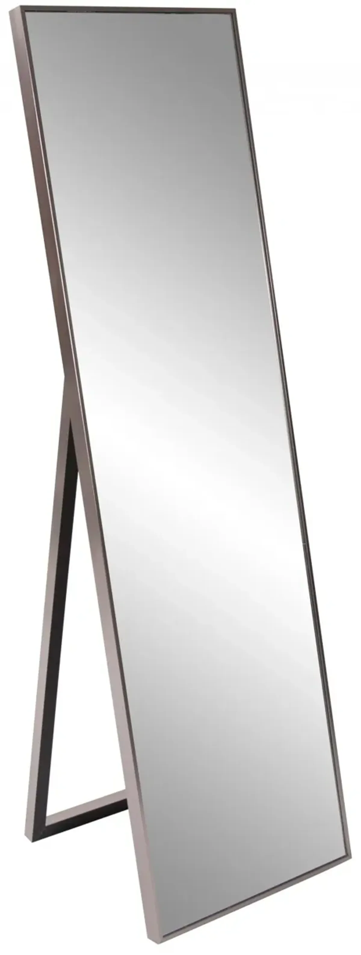 Sleek Rectangular Full Length Standing Mirror - Brushed Brass