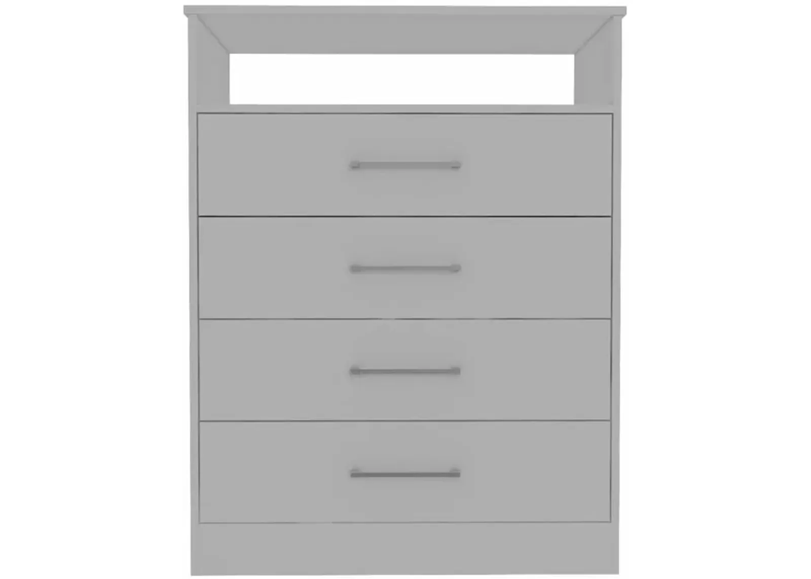 Modern Four Drawer Dresser With Hutch - White