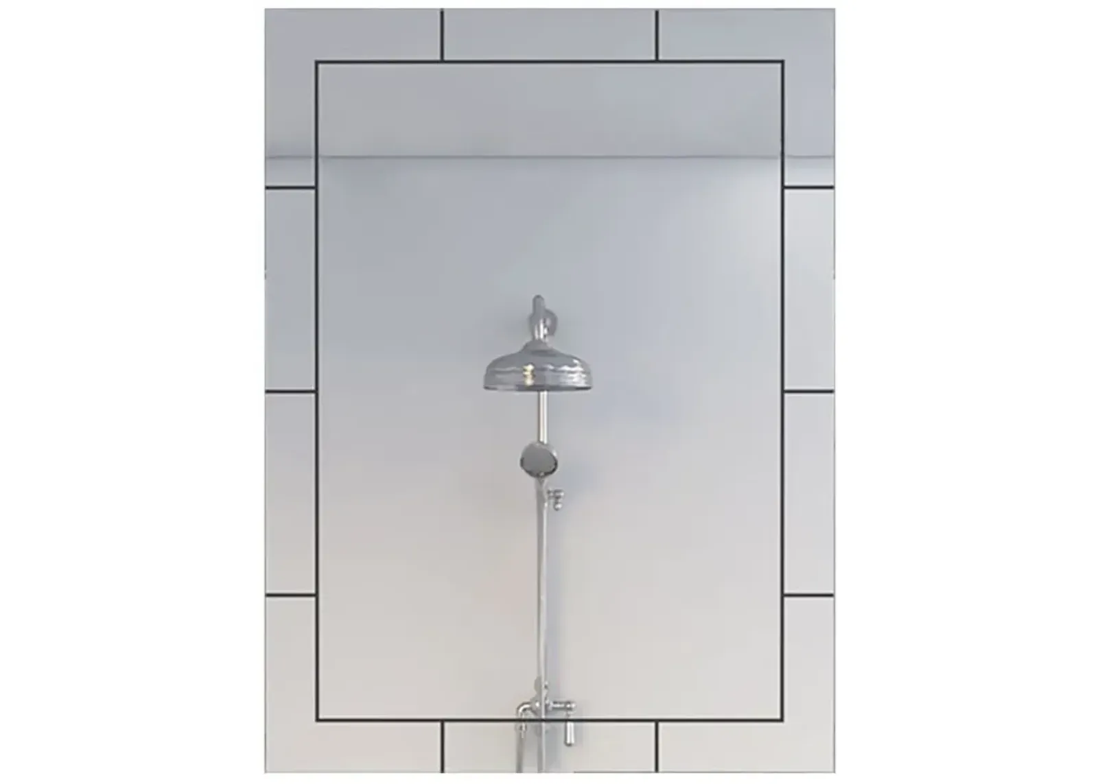 Modern Beveled Design Wall Mirror - Tile