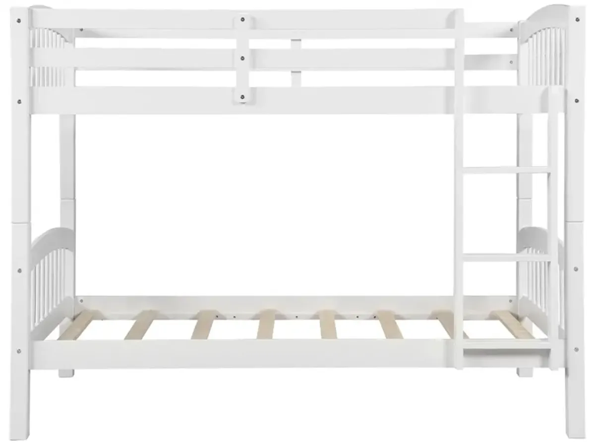 Twin Over Twin Bunk Bed - White