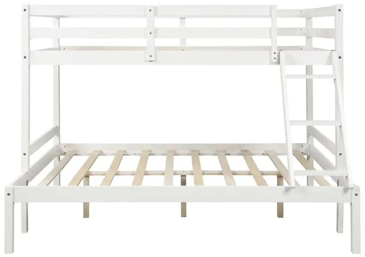 Twin Size Full Size Bunk Bed - White