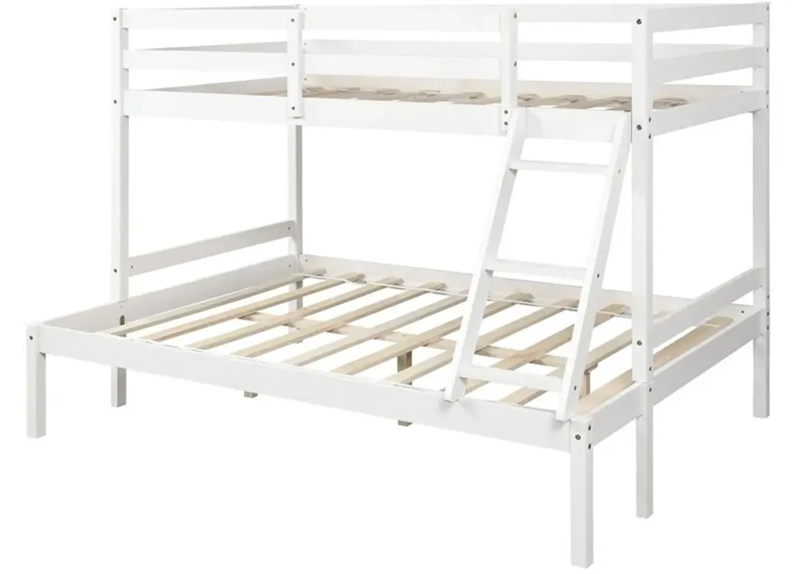 Twin Size Full Size Bunk Bed - White