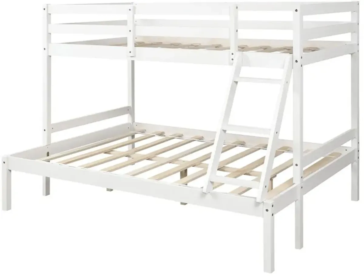 Twin Size Full Size Bunk Bed - White