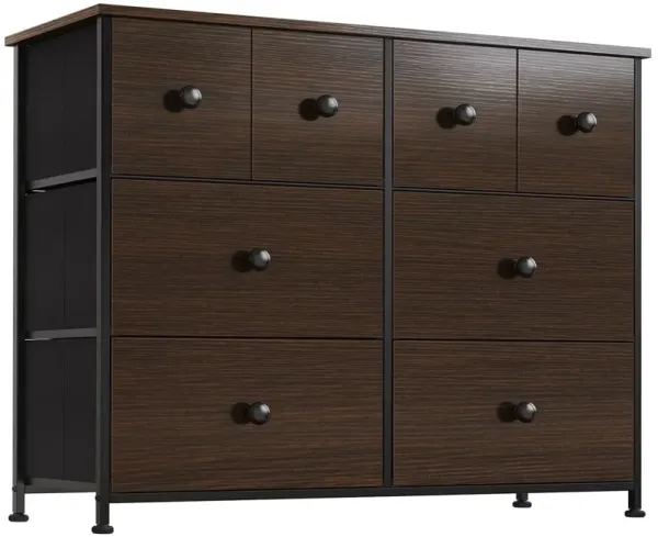 Fabric Bin And Manufactured Wood Eight Drawer Dresser - Brown Rustic
