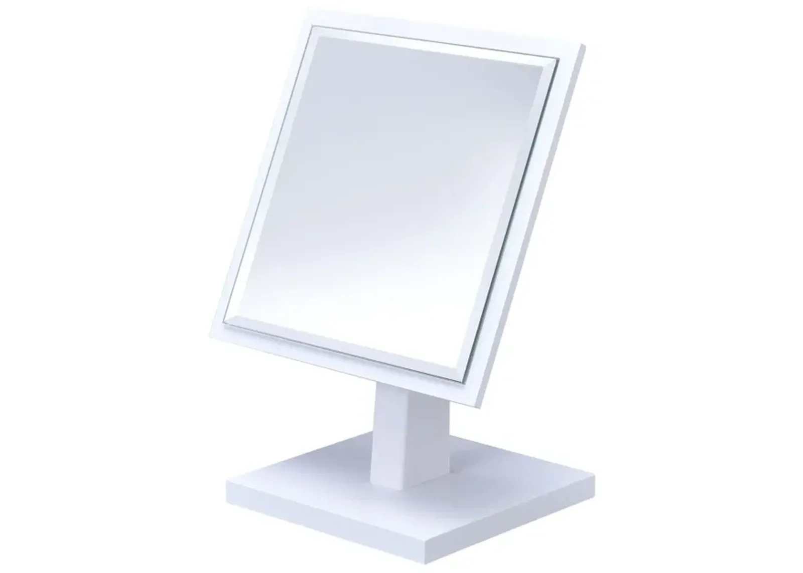 Rectangle Makeup Shaving Tabletop Mirror - White