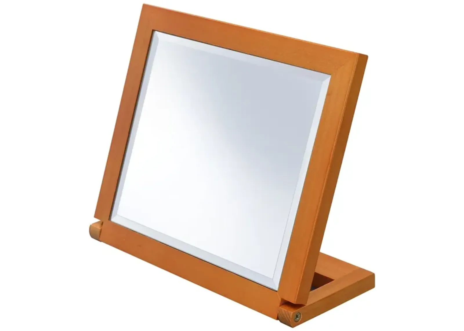 Rectangle Makeup Shaving Tabletop Mirror - Brown