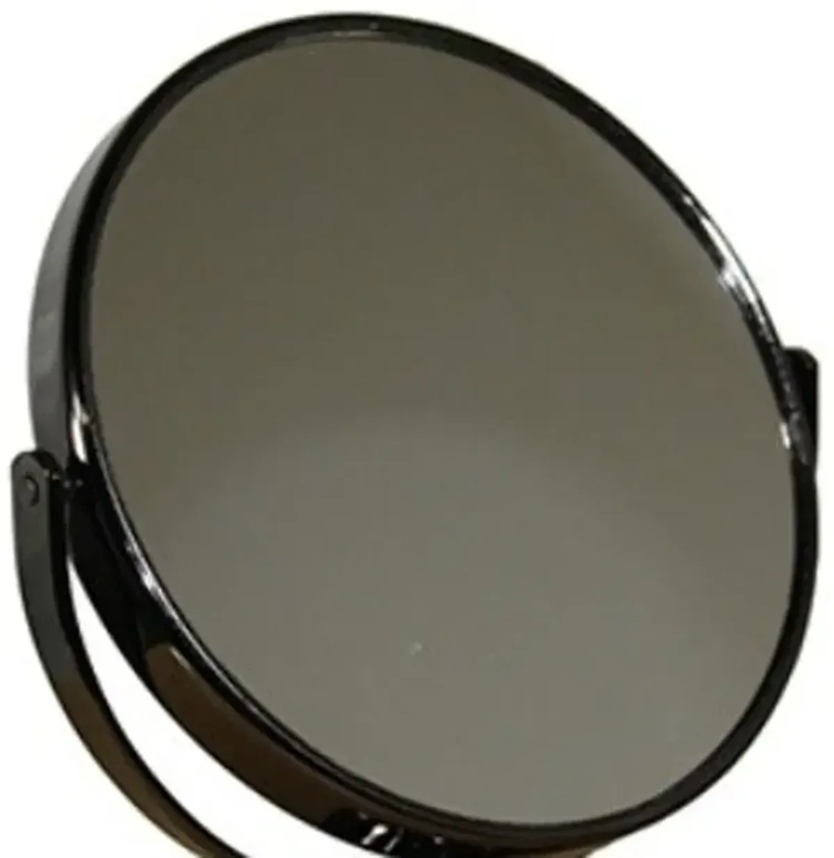 9" Round Metal Framed Makeup Shaving Tabletop Mirror - Black