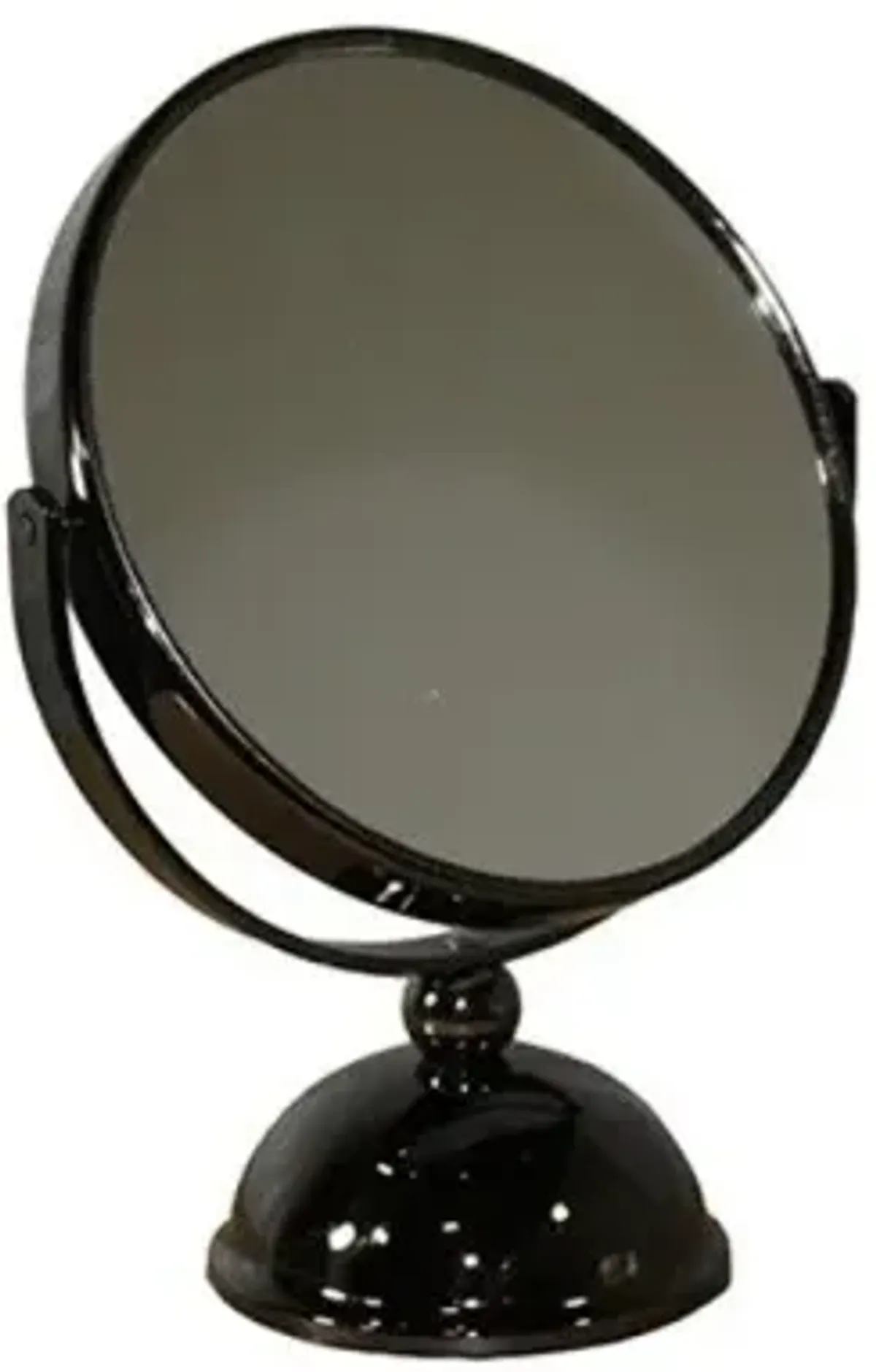 9" Round Metal Framed Makeup Shaving Tabletop Mirror - Black