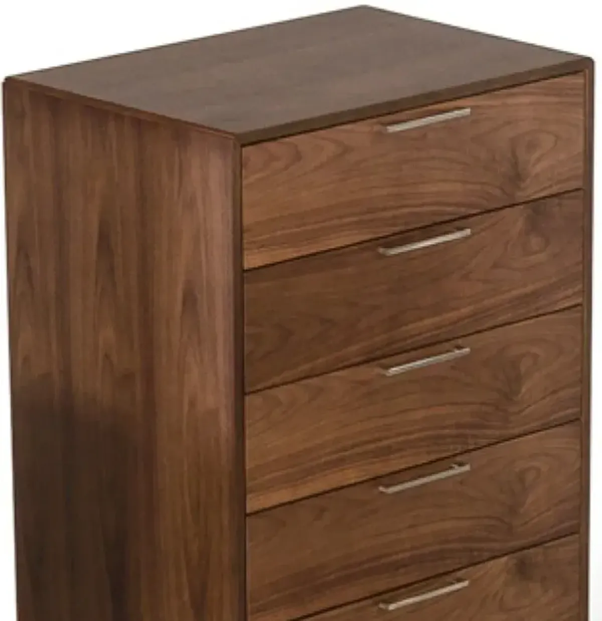 Solid Wood 5 Drawer Chest - Walnut