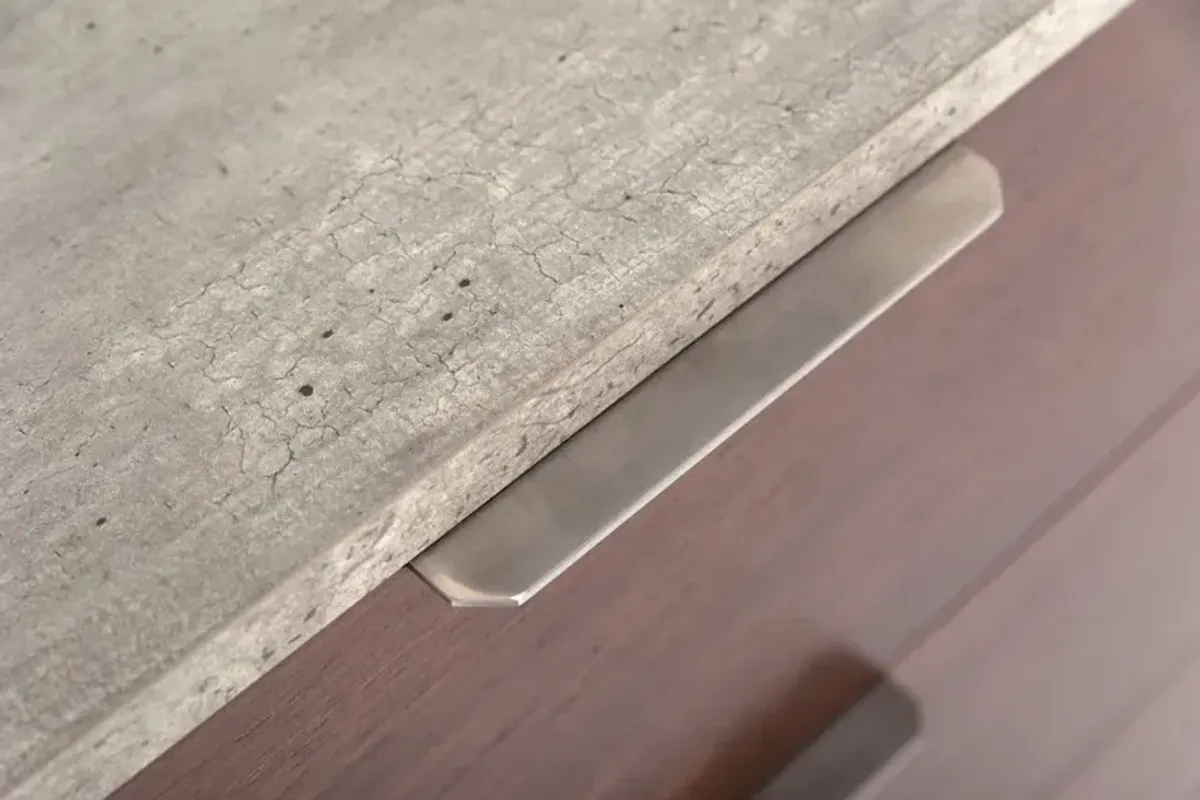 Five Drawer Chest - Dark Walnut And Gray