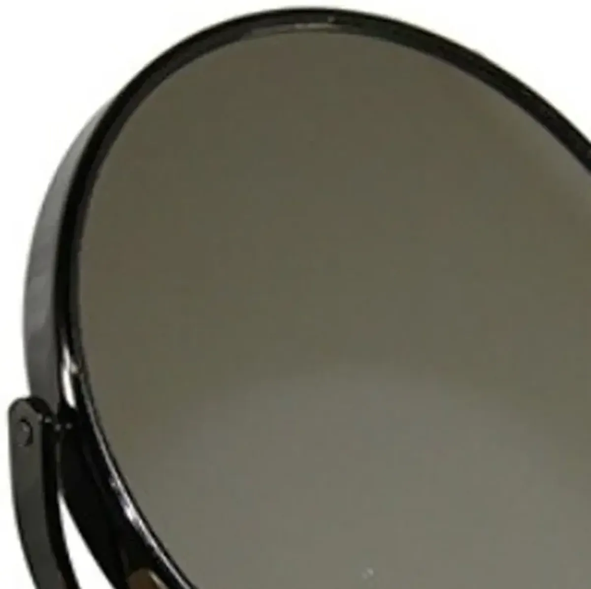 9" Metal Framed Makeup Shaving Round Tabletop Mirror - Black